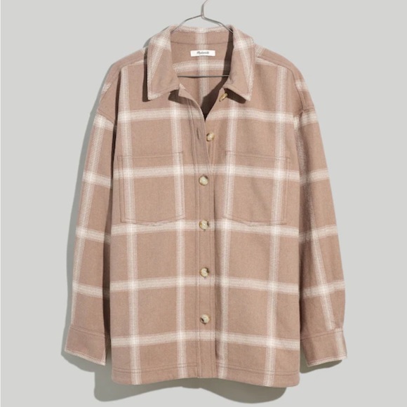Madewell Flannel Kentwood Oversized Shirt-Jacket in Windowpane - Picture 8 of 8